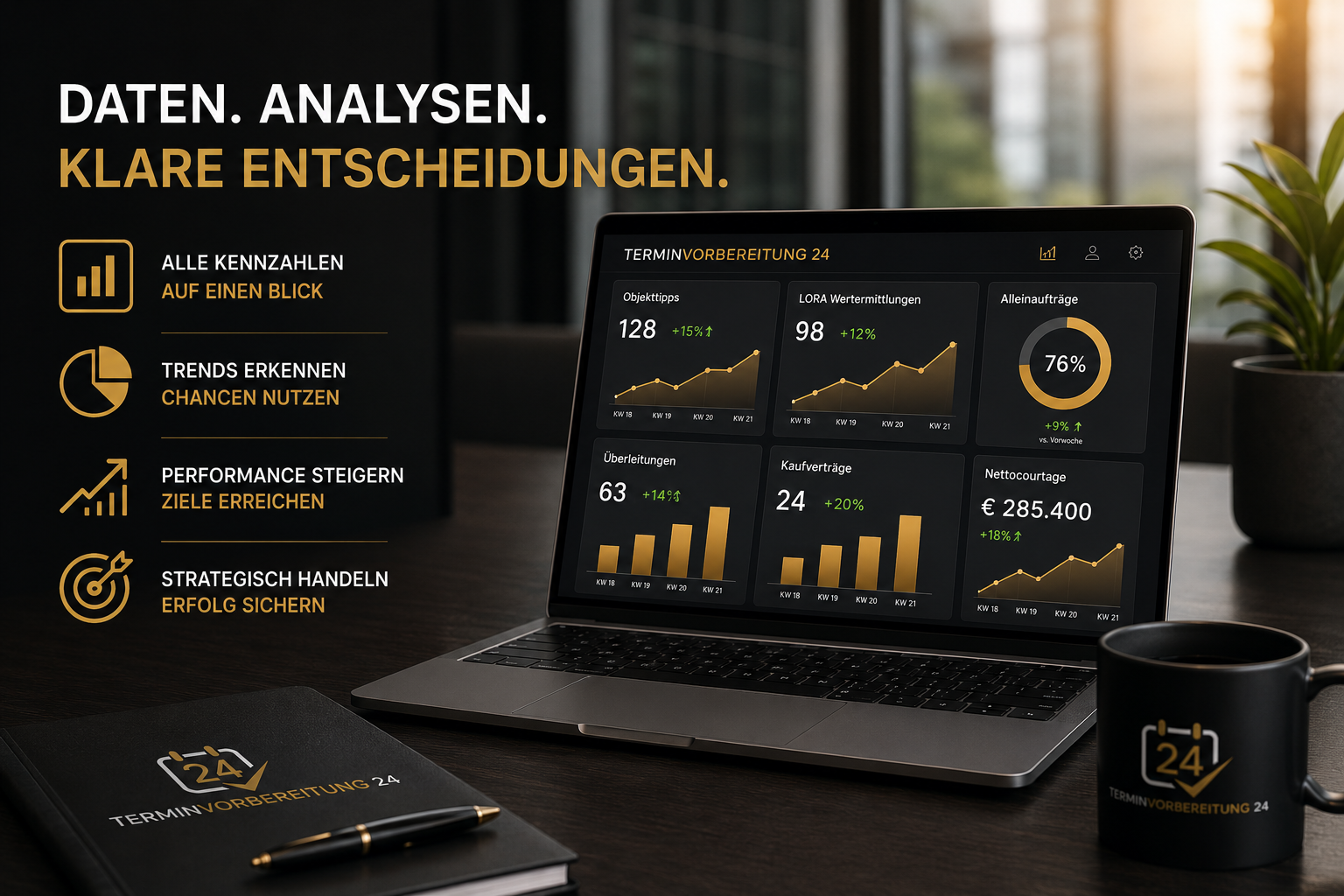 Datenbasierte Analyse und Kennzahlen von Terminvorbereitung24